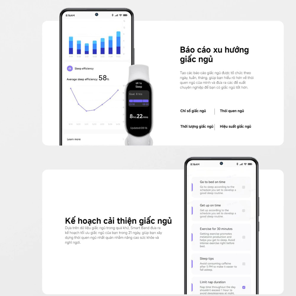 Vòng đeo tay thông minh Xiaomi Mi Band 10 - Màn hình Amoled 1.72" - Bluetooth 5.4 - Kháng nước 5ATM - Hàng chính hãng