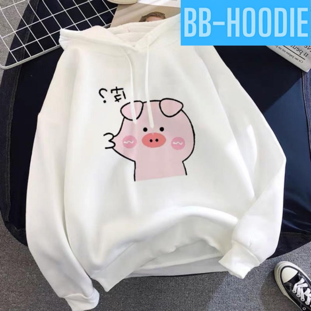 ÁO KHOÁC HOODIE NỈ UNISEX IN LỢN BẸO MÁ BB HOODIE DS1