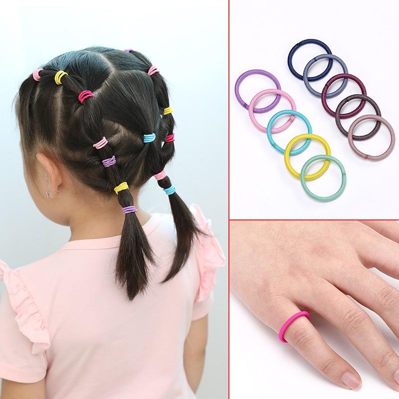 TÚI 100 THUN TRƠN PHỐI MÀU TẠO KIỂU TÓC CHO BÉ - NUNAM SHOP