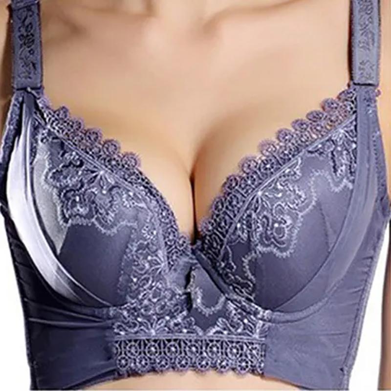 44 46 C D E Plus Kích Thước Đồ Lót Áo Ngực Push Up Bra Nữ Ren Thêu Hoa Gợi Cảm Tập Hợp Áo Bralette không Dây Áo Mới