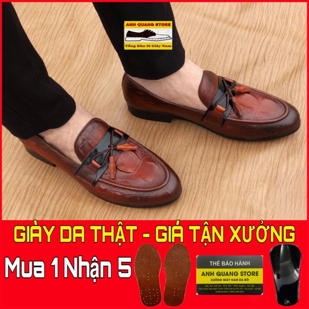 Giày lười nam cao cấp da bò nguyên tấm phong cách hàn quốc trẻ trung bảo hành 1 năm GT168