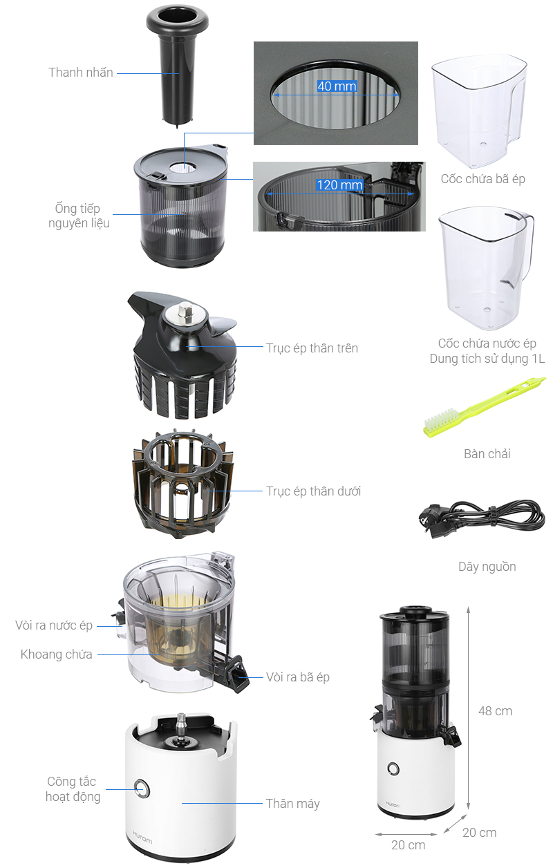 Máy Ép Chậm Hurom H300E - Hàng Chính Hãng