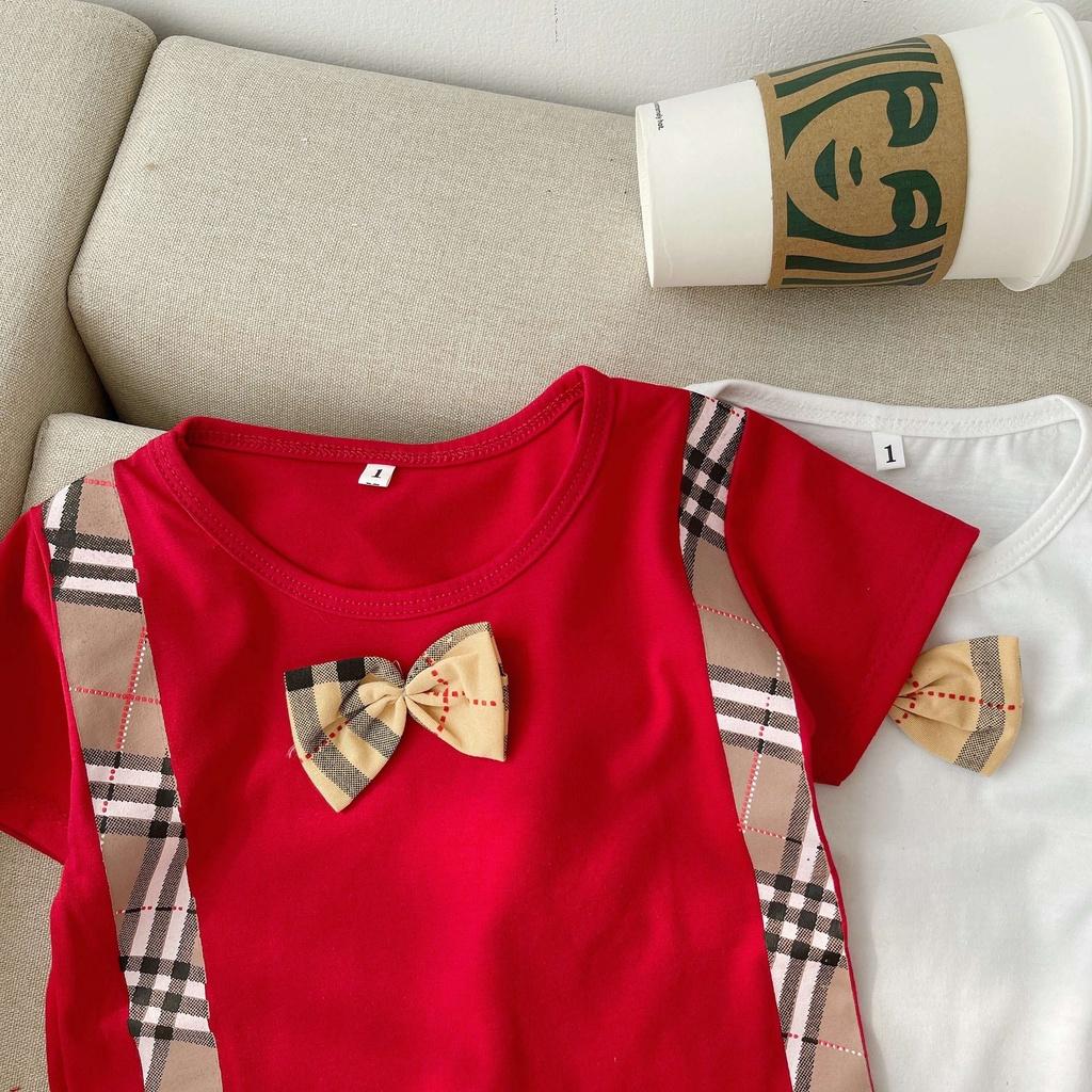 Bộ Quần Áo Cộc Tay Cho Bé Trai Kiểu Nơ Công Tử In 2 Dây Cực Sành Điệu - SUMO KIDS