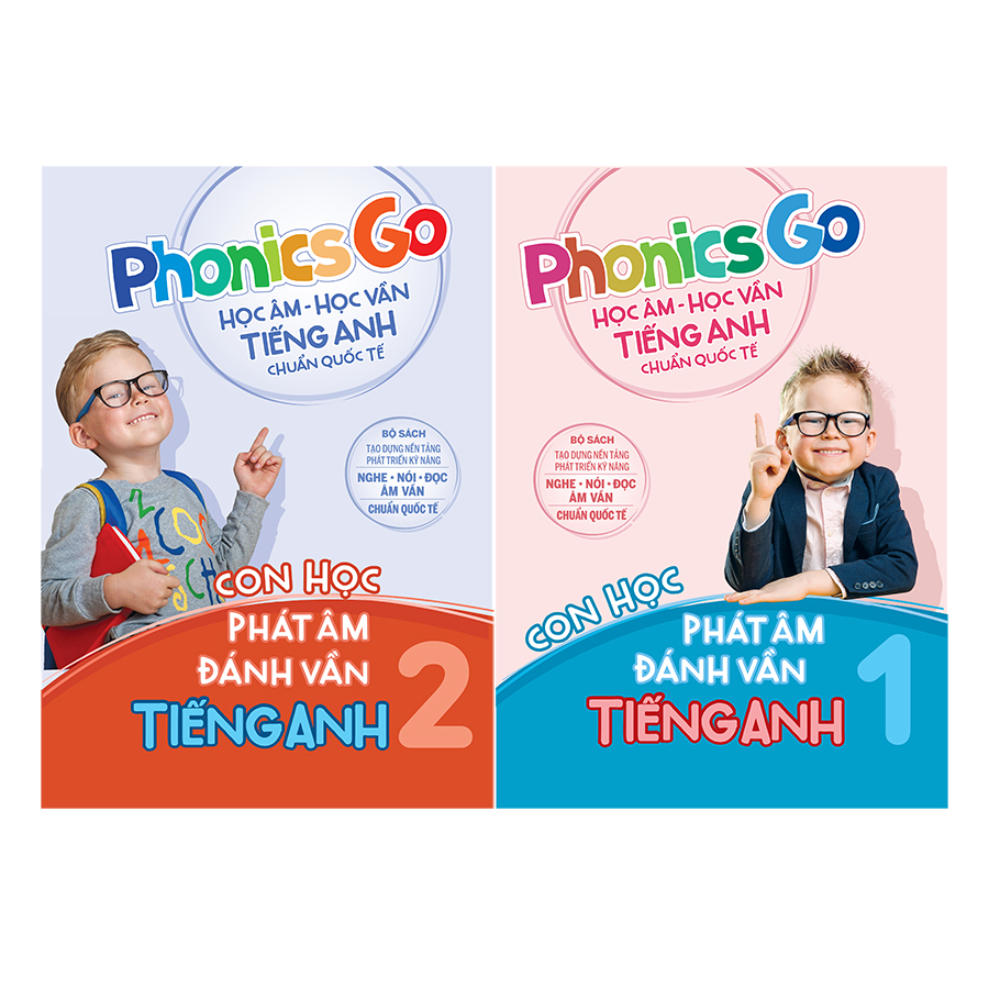 Combo Phonics Go - Học Âm - Học Vần Tiếng Anh Chuẩn Quốc Tế - Con Học Phát Âm Đánh Vần Tiếng Anh (2 Cuốn)