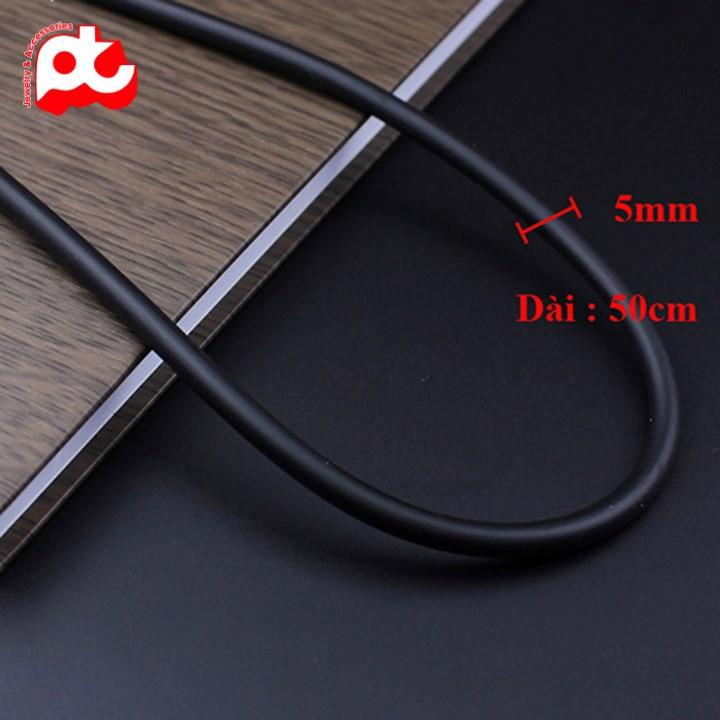 Dây Chuyền Nam 5mm Màu Đen Cá tính, Khóa Inox