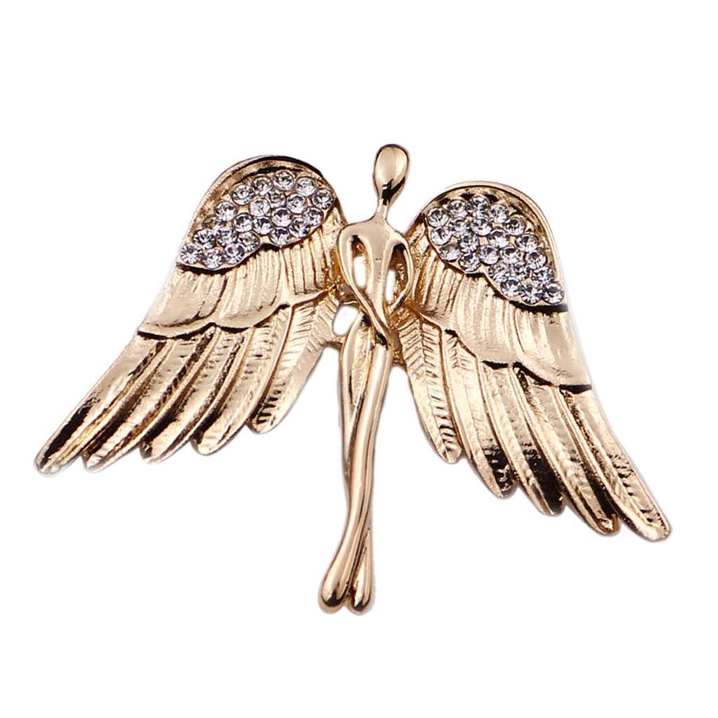 2-4pack Fashion Angel Wings Brooch Charming Crystal Brooch Pin for Men Women