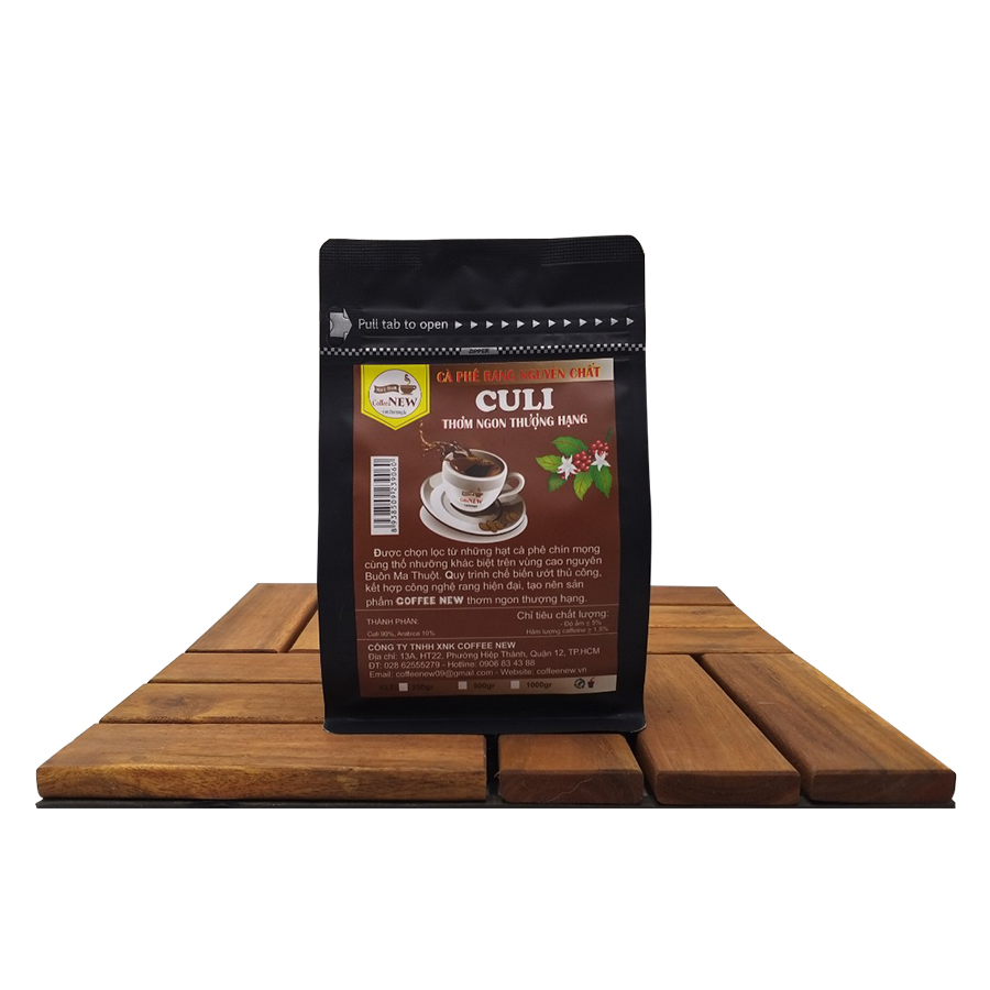 Cà phê CULI - Rang Mộc Nguyên Chất (Gói 250gr) - Dạng Hạt Pha Máy Hoặc Pha Phin - Coffee New