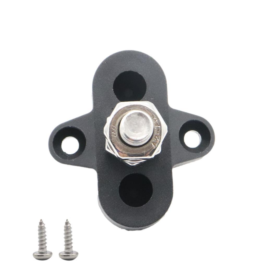 Truck Boat Bus Bar Single M8 Terminal Positive Power Distribution Stud Black