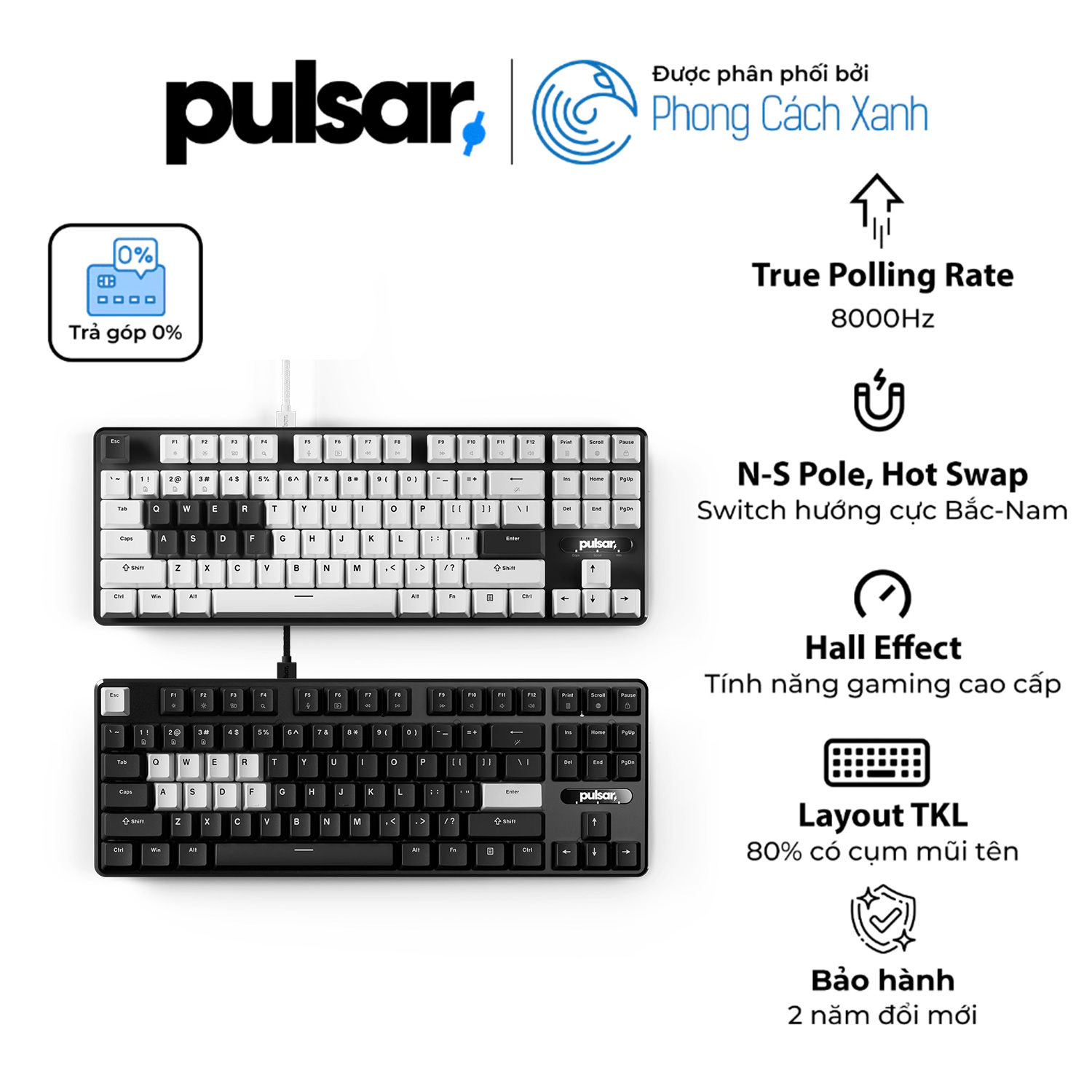 Bàn phím HE Pulsar PCMK 2 HE TKL ANSI - Hỗ trợ Rapid Trigger - Hàng Chính Hãng