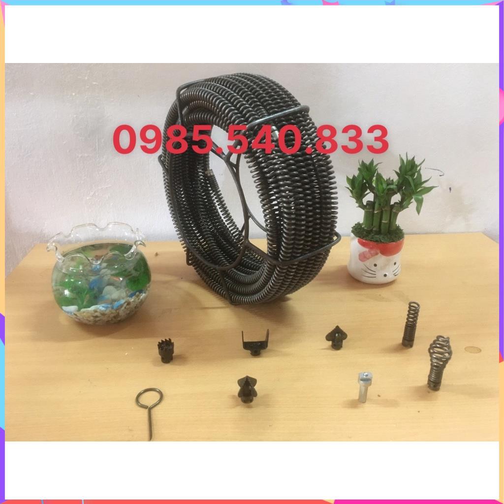 Dây thông tắc cống 9M, đánh bồn cầu, bồn rửa mặt dùng cho máy khoan