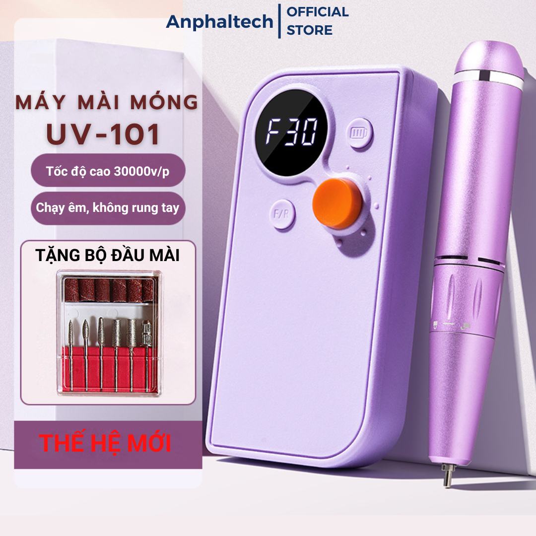 Máy Mài Móng UV101, Máy Mài Nail Mài Bột Tích Điện Cầm Tay Cao Cấp-Tặng Kèm Bộ Đầu Mài