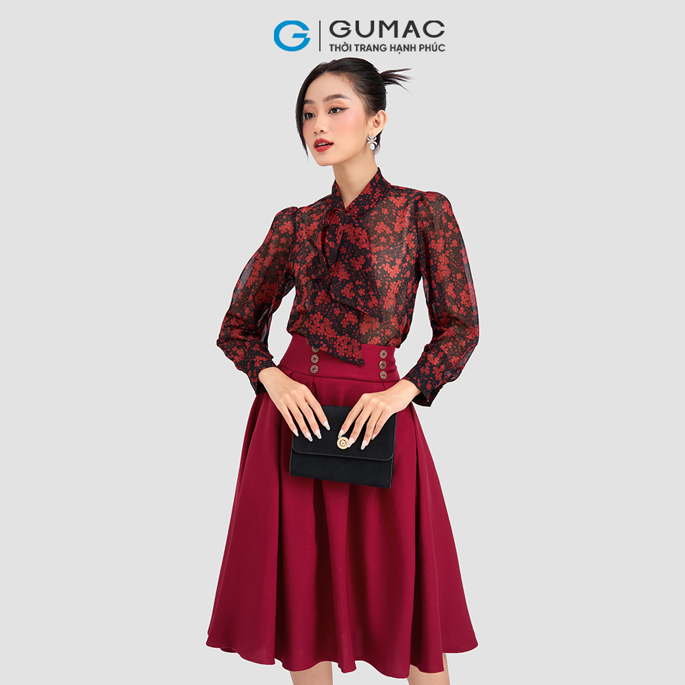 Áo kiểu thắt nơ GUMAC AD03066