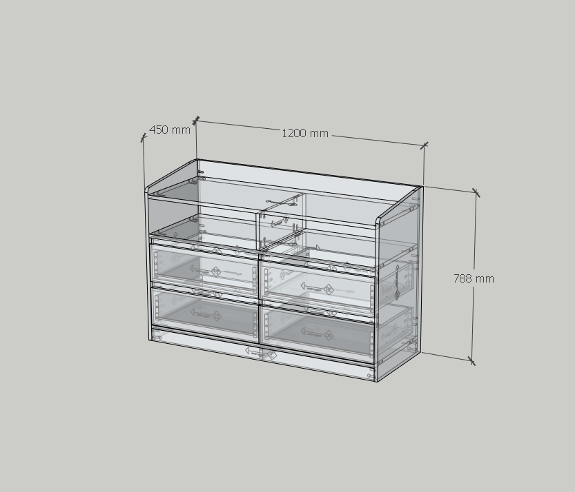 HAPPY FURNITURE , Tủ lưu trữ 4 ngăn kéo - KATE , THK_323 , 120cm x 45cm x 79cm DxRxC