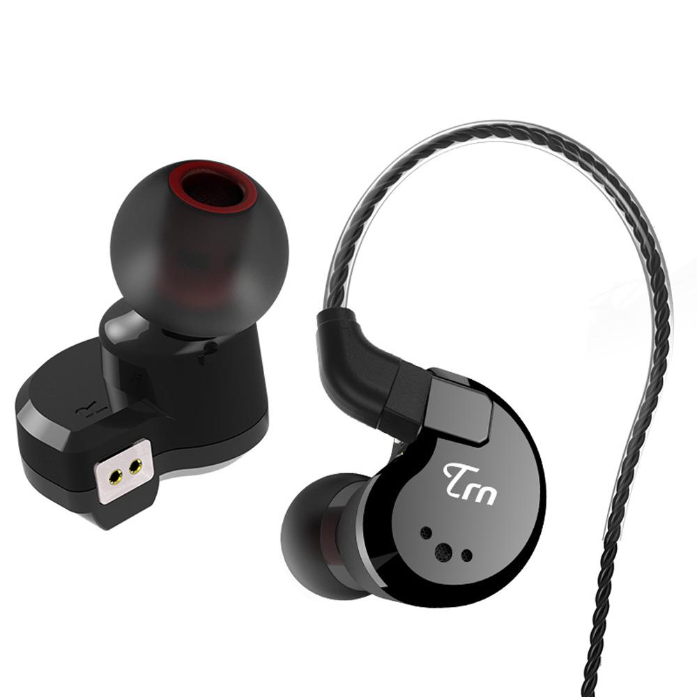 Tai nghe thể thao lai HiFi 2 pin Cáp có thể tháo rời 3,5 mm 2DD + 2BA TRN V80