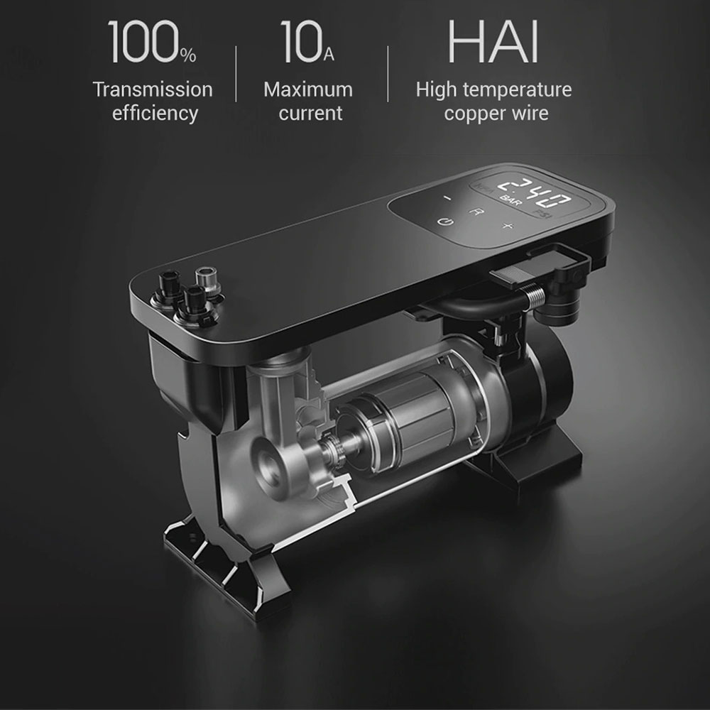 Máy bơm lốp xe ô tô mini tự động Xiaomi 70mai Air Compressor Midrive TP01 - Hàng Nhập Khẩu