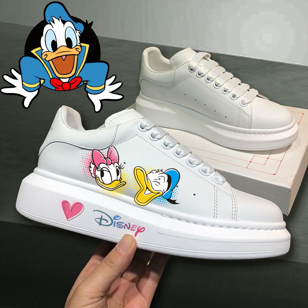 Vịt Donald Cặp Đôi Giày Nam Nam Nữ Nền Tảng Giày Bé Gái Giày Trượt Ván Giày Đế Bằng 3D Graffiti Color: 8 Shoe Size: 35