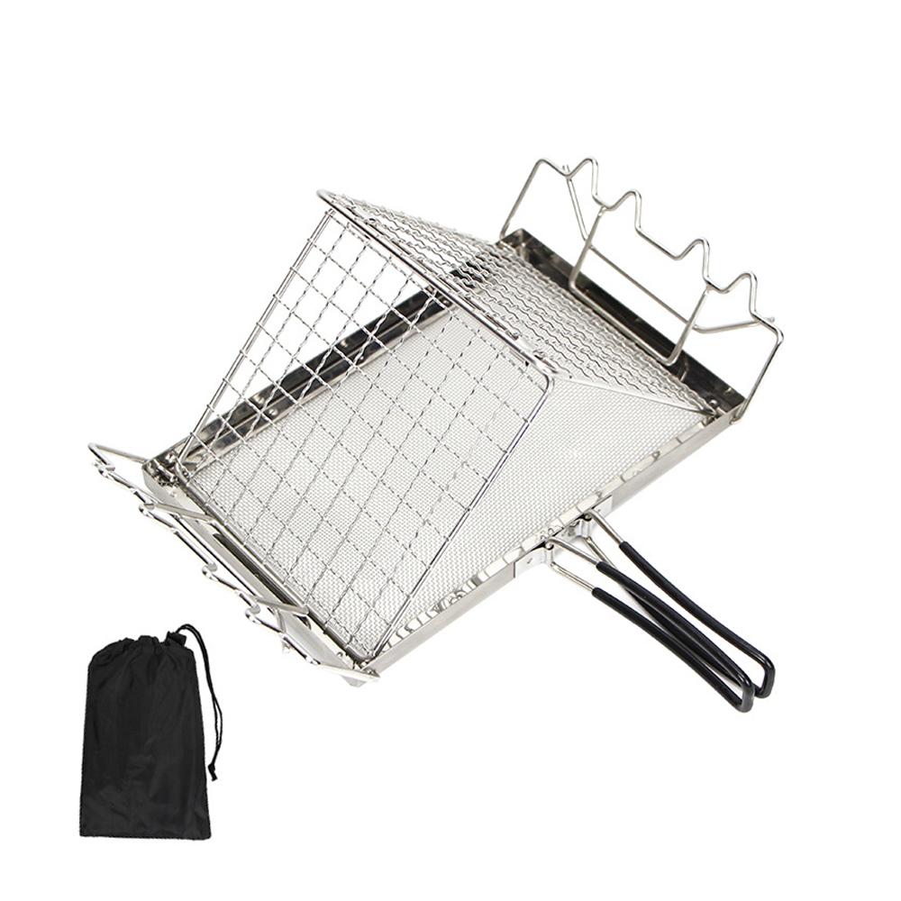 Portable StoveTop Grill Net Mini Foldable Furnace Grill Rack Barbecue Toast Baking Holder Heating Bracket Outdoor BBQ Cooking Tools