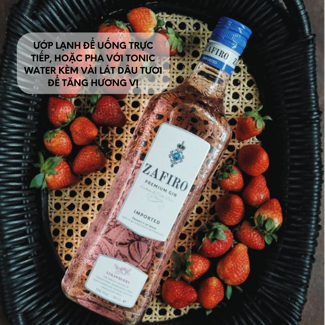 Rượu Gin Zafiro Premium Strawberry 37.5% 700ml