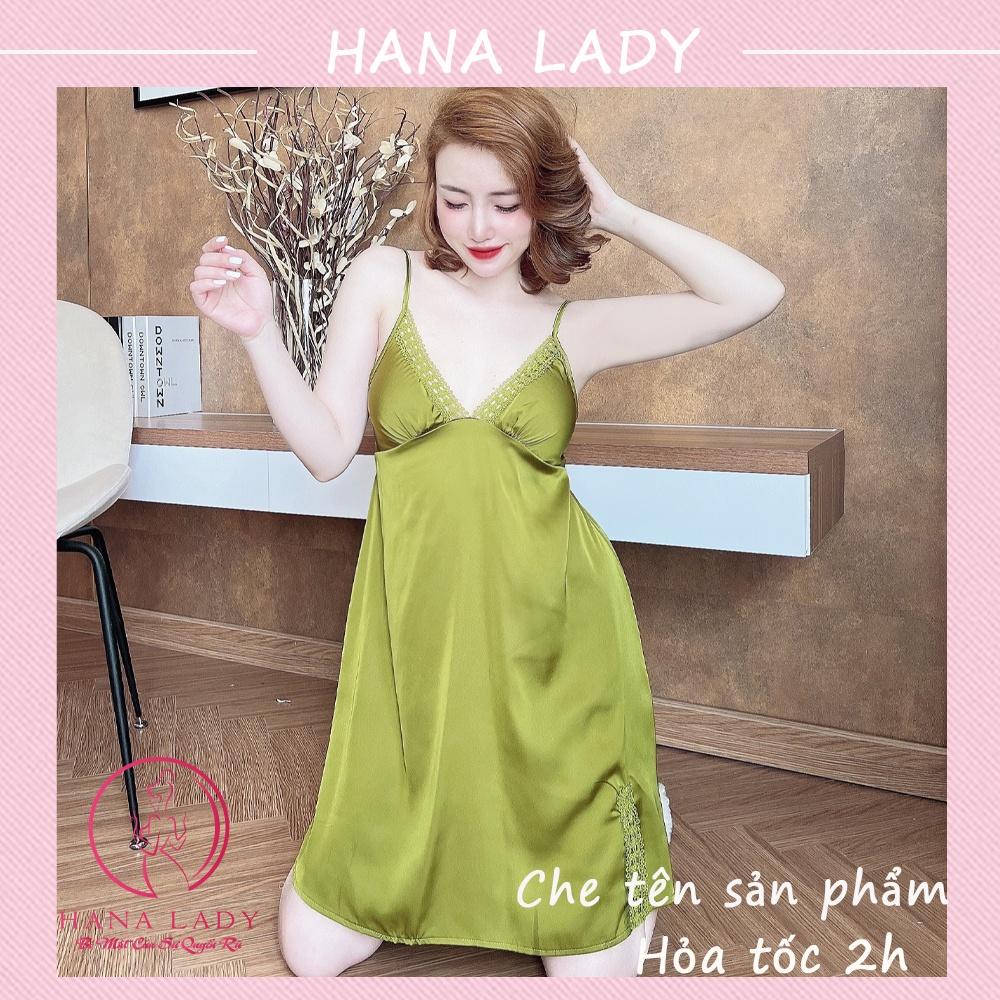 Váy ngủ 2 dây mặc nhà - Đầm ngủ lụa cao cấp kèm quần (có mút ngực) VN492