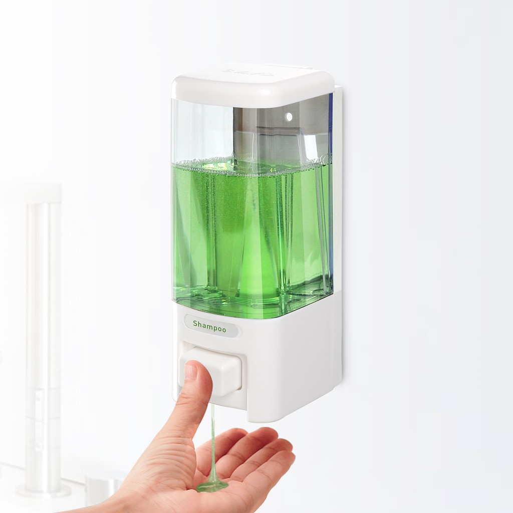 Bình đựng xà phòng treo tường bằng nhựa. Dung tích 500ml, Loại đơn và đôi, Không bị rò rỉ nước rủa tay