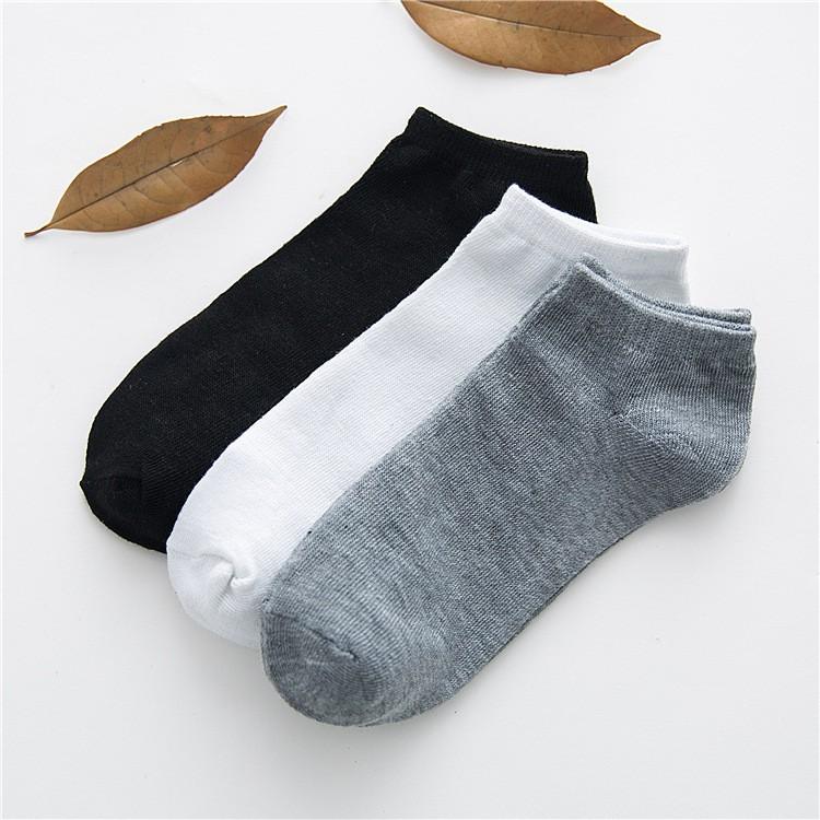 Set 5 Đôi Tất Vớ Nam Nữ Cotton Trơn Cổ Ngắn Hàn Quốc - Tất Vớ Cổ Thấp Unisex Thấm Hút Mồ Hôi Cực Tốt