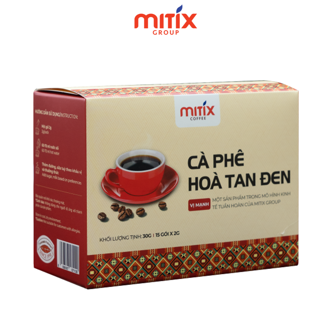 Cà phê hòa tan đen MITIX COFFEE loại 30gr (15 gói *2gr)