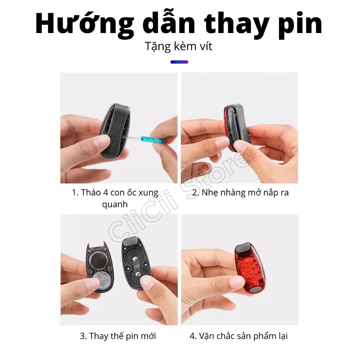 Đèn Mini Cảnh Báo An Toàn, Gắn Đuôi Xe Đạp, Thiết Kế Nhỏ Gọn, Tiện Dụng Hàng Nhập Khẩu