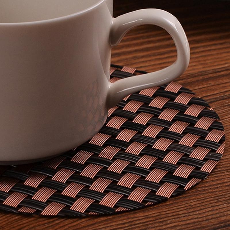 Miếng lót ly hình tròn chất liệu sợi dệt