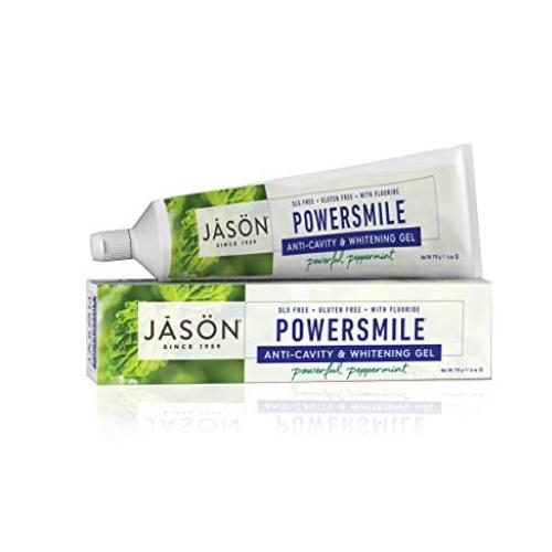 Kem đáng răng làm trắng răng JASON POWERSMILE ANTI-CAVITY &amp;amp; WHITENING GEL POWERFUL PEPPERMINT