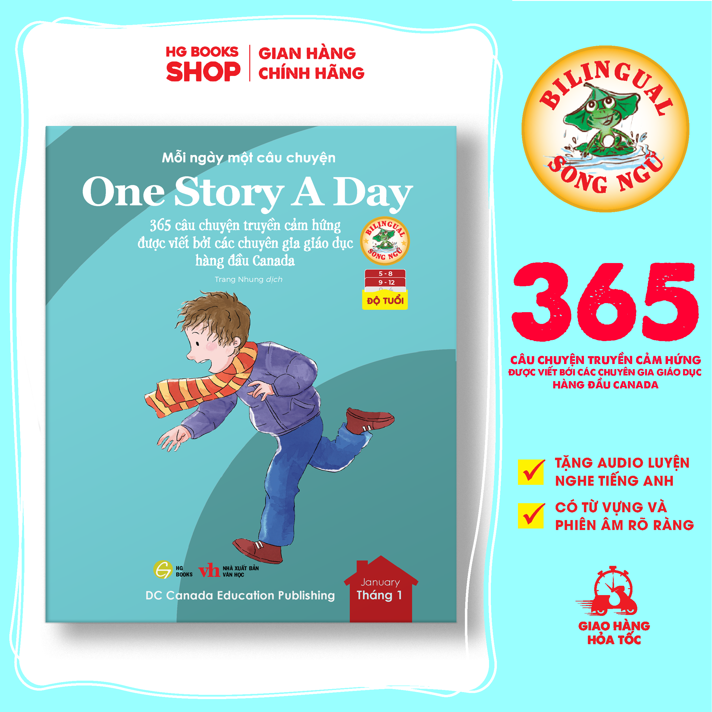 [Lẻ cuốn] Sách - One Story A Day: 365 câu chuyện phát triển IQ, EQ cho bé - Bản song ngữ tặng kèm file nghe