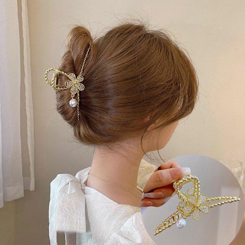 Kẹp tóc kim loại đính đá Hàn Quốc Rosa Accessories cặp búi tóc nữ xinh