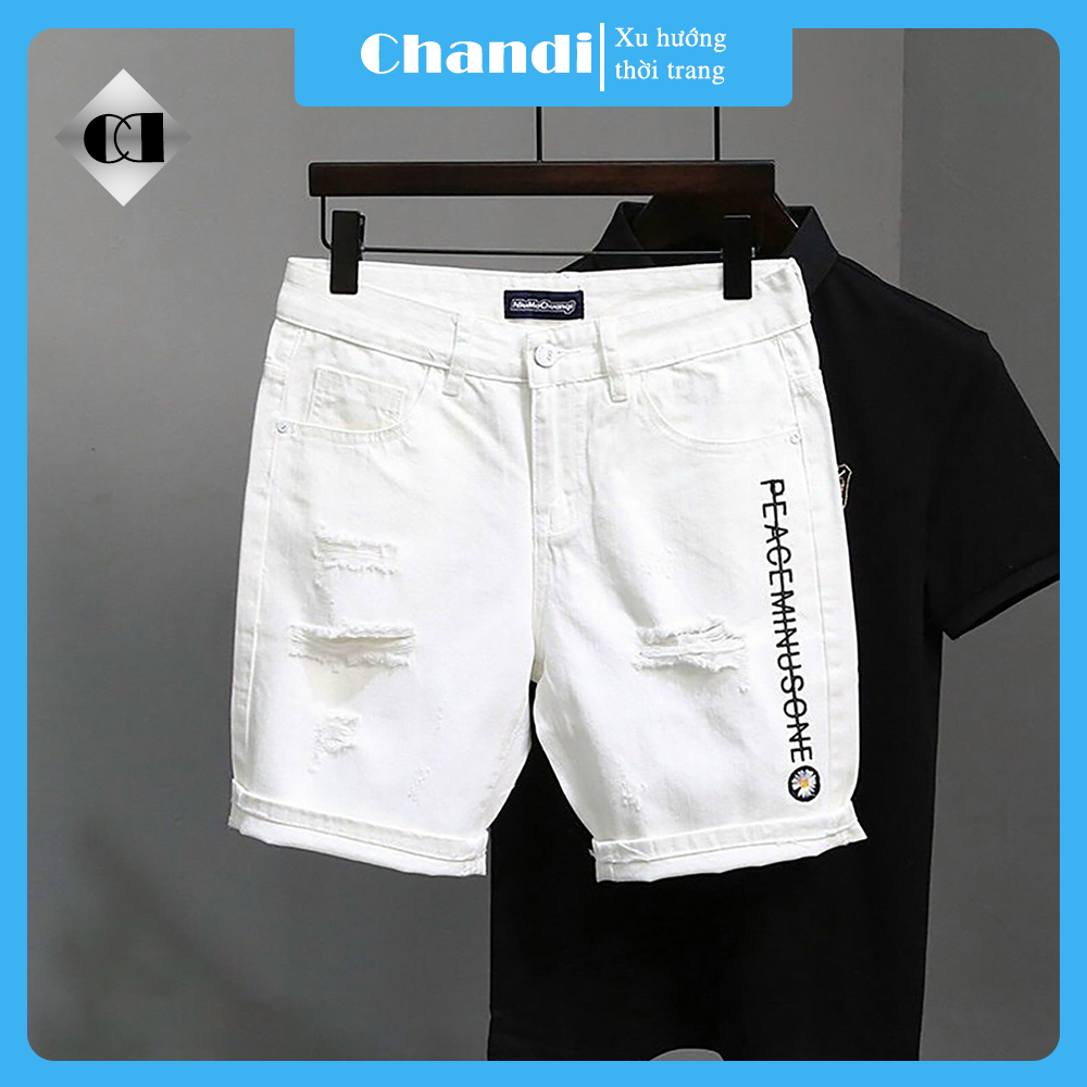 Quần Short Jean Nam co dãn kiểu dáng trẻ trung đơn giản Thương Hiệu Chandi, quần sọt mẫu mới xu hướng 2021 QSJN400