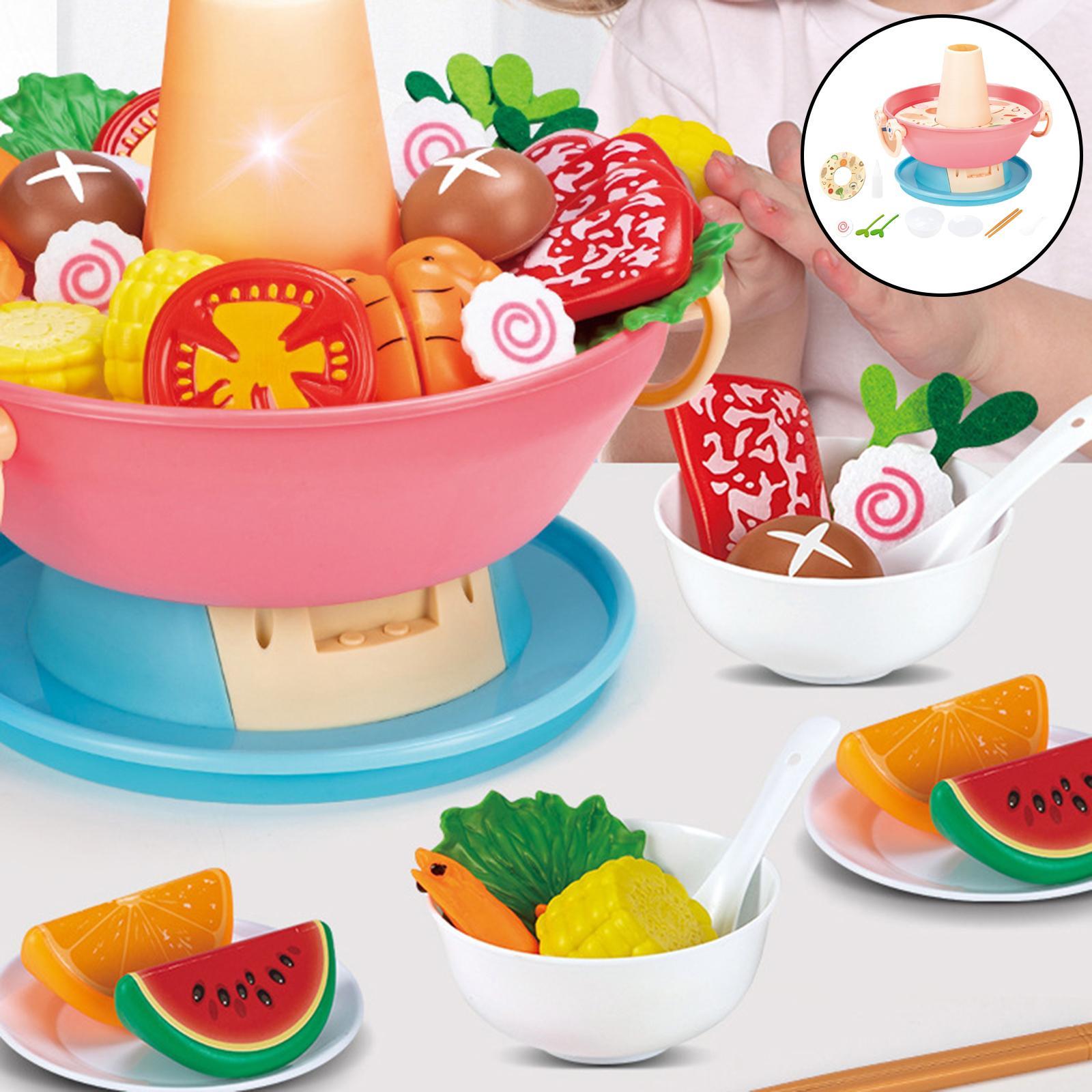 Kitchen Playset Toy Hot Pot for Kids, Pretend Play
