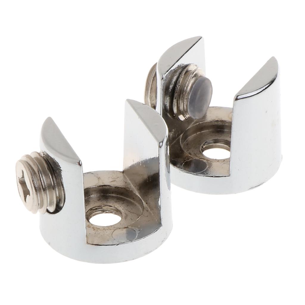 2pcs Cylindrical Shape Adjustable Glass Clamp Shelf Support Brackets for Bathroom Office Seat Isolation