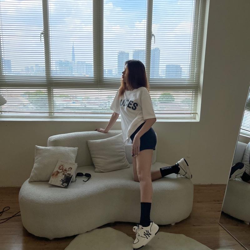 Áo thun ALTHOUGH form unisex, in chữ CUECES, chất vải Cotton 100% thoáng mát