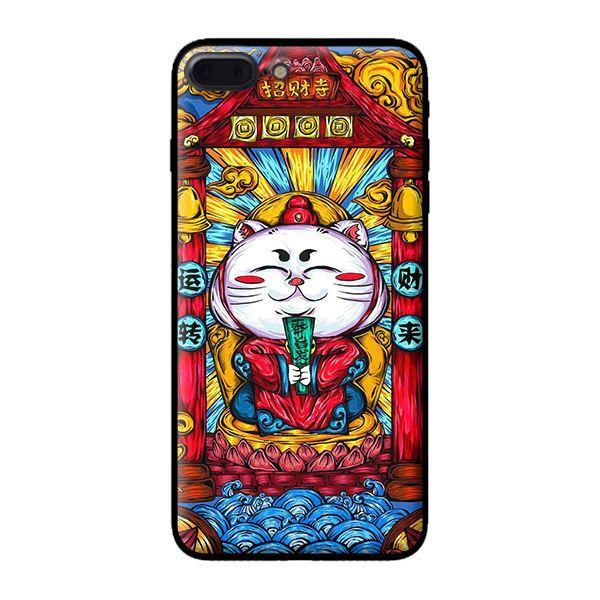 Ốp in cho iPhone 7 Plus Mèo May Mắn Trắng - Hàng chính hãng