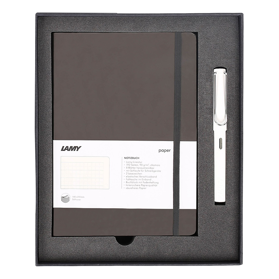 Lamy Notebook A5 Softcover Umbra + Lamy Safari White - GSNSa0024