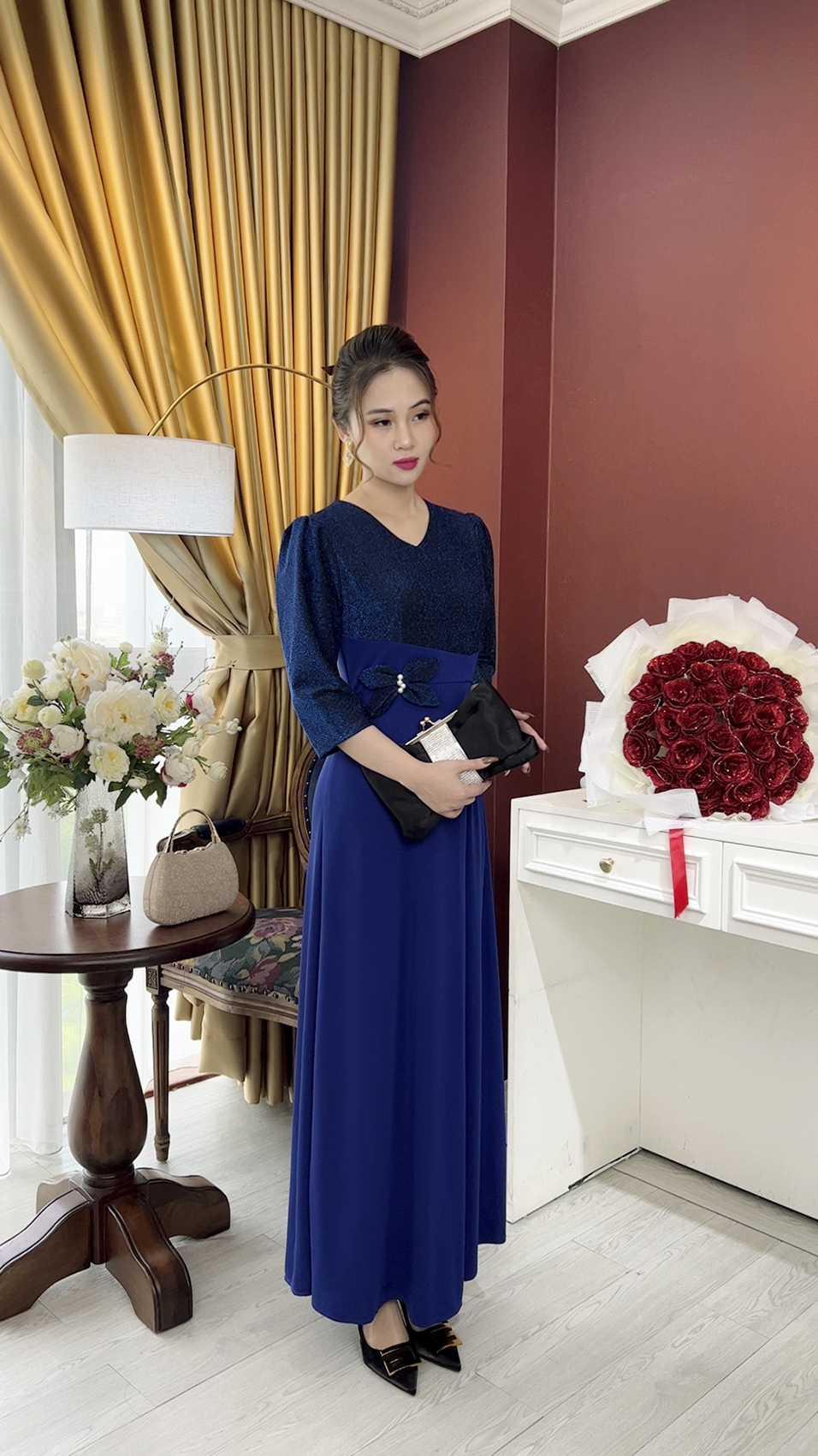 Đầm Trung Niên [ Linh Trà ] (TM 965) Trẻ Trung Thiết Kế Trang Nhã Thanh Lịch Bigsize Đi Làm Đi Tiệc Cho Bà Cho Mẹ U50