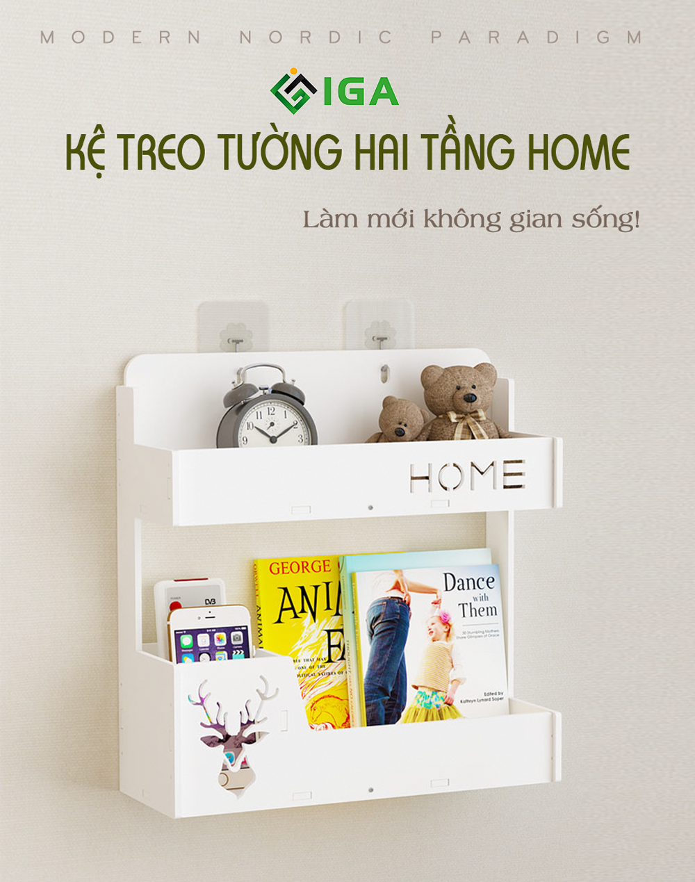 Kệ Treo Tường Để Đồ Trong Phòng Ngủ - IG391