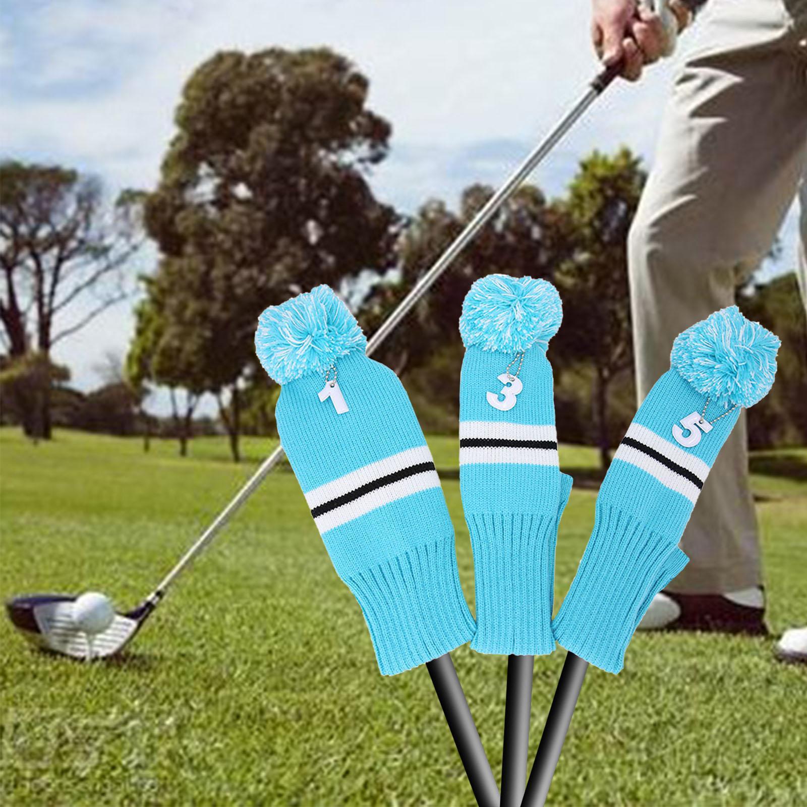 Golf Knit Headcover Fairway Woods Driver Hybrid UT Club Long Neck Head Cover