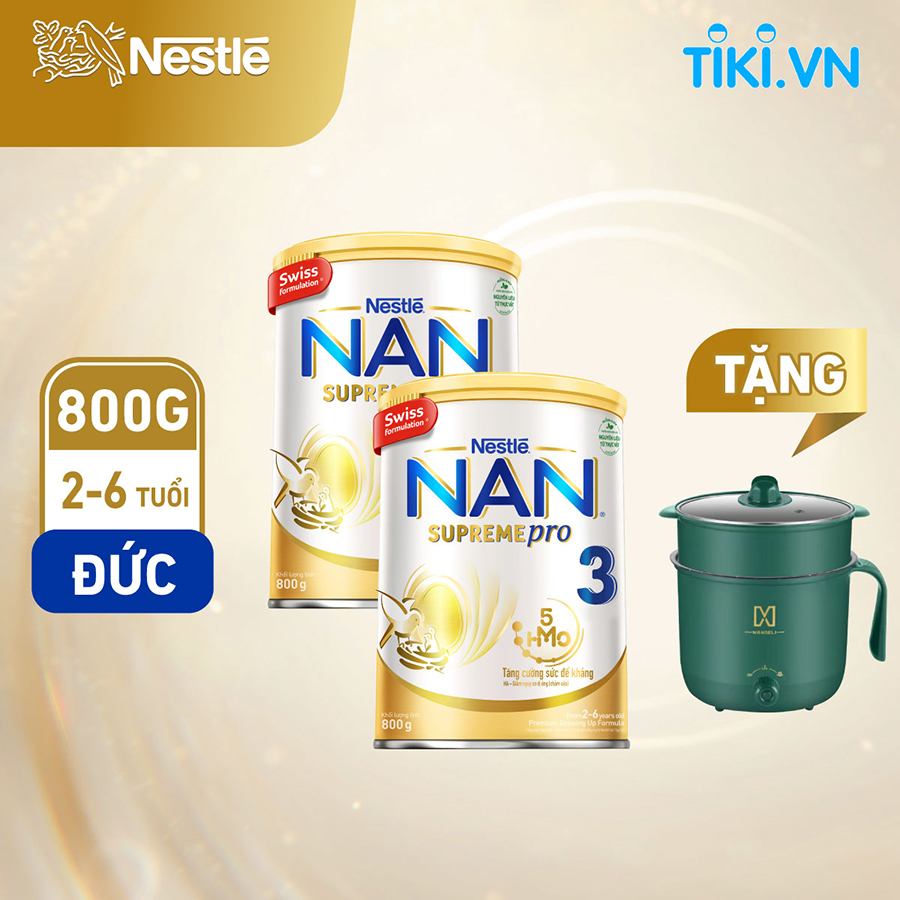 Combo 2 lon NAN SUPREMEPRO 3 (Lon 800g) - Tặng Nồi lẩu hai tầng