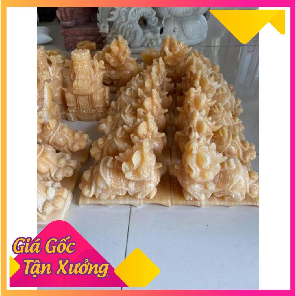 Cặp Tùy đá ngọc hoàng long 10cm,đá tự nhiên nguyên khối Siêu Thị Phong Thủy 9999