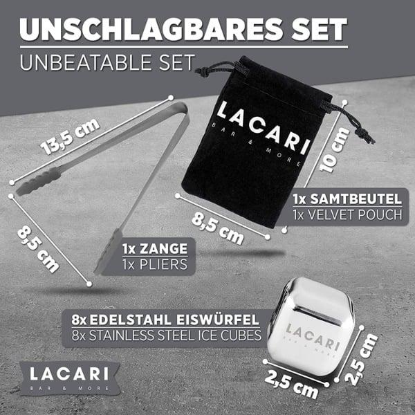 Đá Inox LACARI, Đá Vĩnh Cửu, Đá Không Tan Trong Nước, 8 Viên, Nhập Đức