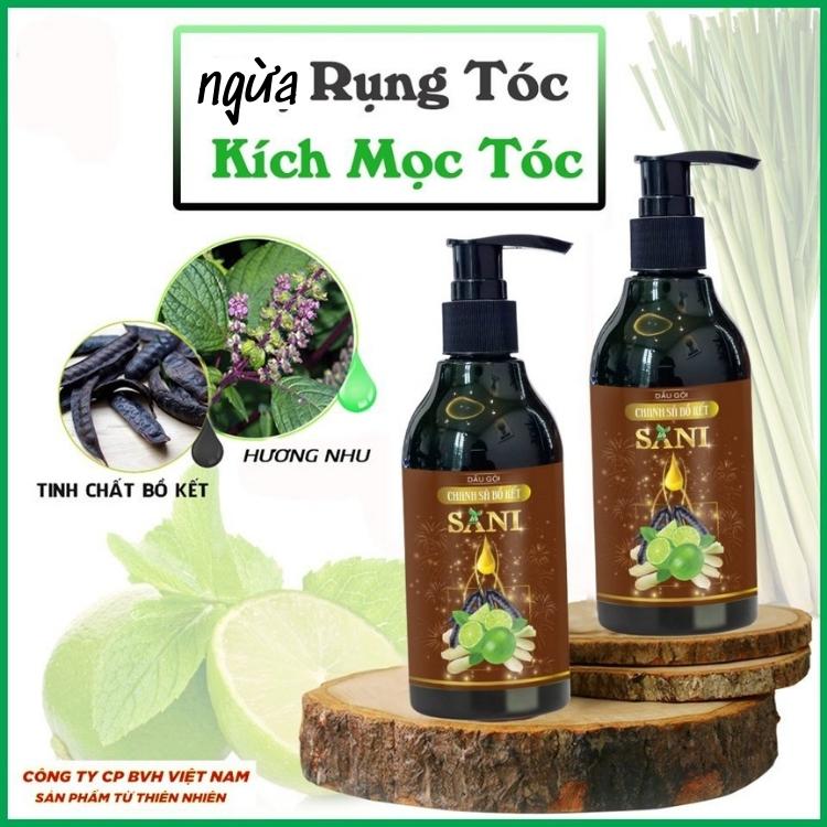 Dầu gội thảo mộc SANI chiết xuất chanh sả bồ kết - kích mọc tóc,ngăn ngừa nấm ngứa - 300ml