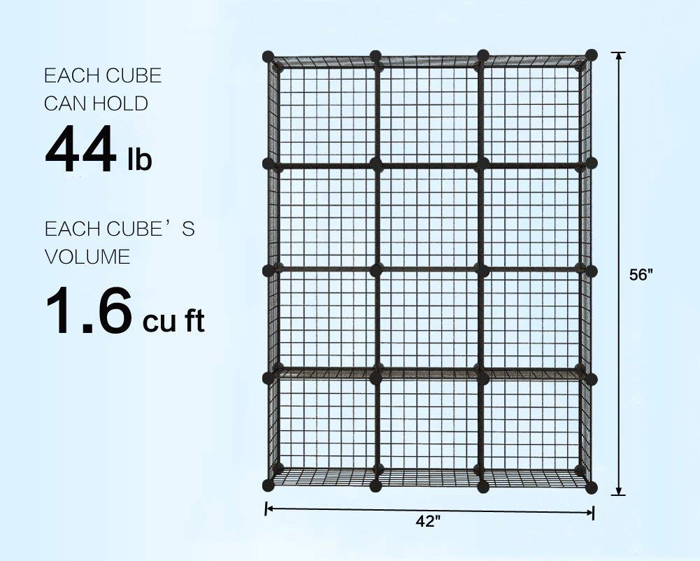 Tủ lưới lắp ghép đa năng 12 ô (111 x 147 x 37 cm)