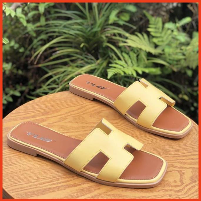 TLG Dép Thời Trang Nữ Da PU Cao Cấp Quai Ngang Chũ H Lót Dép Mềm Êm 21307