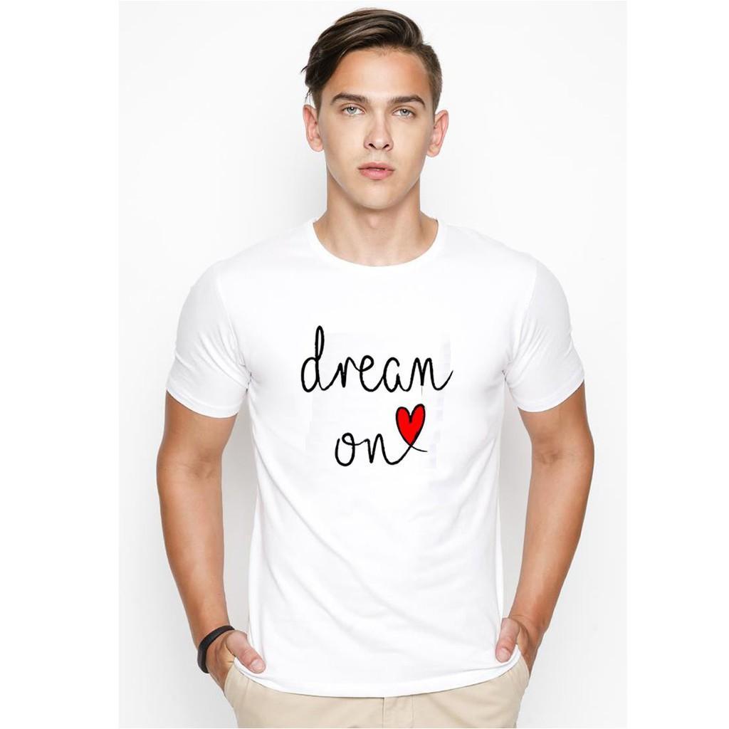 Áo thun nam in hình dream on heart Hàn Quốc vải dày mịn TEE19S119