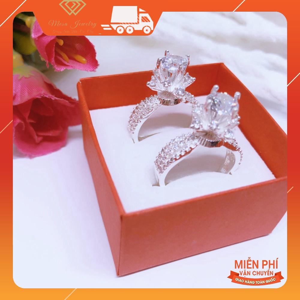 NHẪN NỮ BẠC TA - NHẪN ĐÁ CAO HÀNG ĐẸP, ĐƯỜNG KÍNH 1.7CM