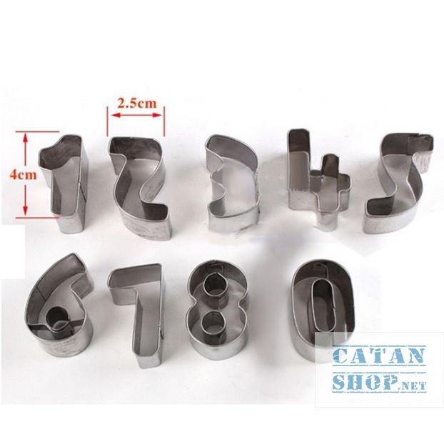 Vỉ 9 Khuôn cắt bánh quy hình số bằng thép không gỉ tạo hình bánh Cookie kiểu dáng đáng yêu, xinh GD522-Khuonbanh-So