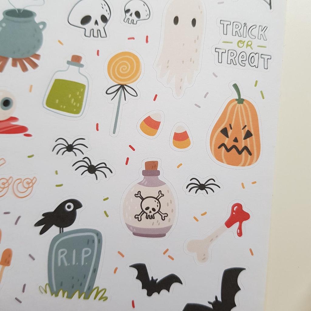 Sticker Sheet BOO   Chuyên dán sổ  Bullet Journal Stickers, Halloween Stickers, Sticker Ngày Lễ Hội - CẮT SẴN